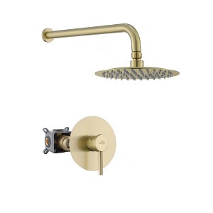 CASAINC 1-Spray Patterns Round 10 Inches Single Function Wall Mount Fixed Shower Head - 1 of 4