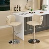 Bar Stools Set of 2, Upholstered 360° Swivel Bar Chairs Modern Bar Stools, Height Adjustable Stool with Chrome Base for Kitchen Island Home Bar - 4 of 4