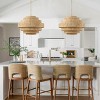 Dewdrop Coastal Farmhouse Pendant Light, Large Multi Tier Woven Raffia Chandelier with Gold Finish for Living Room Kitchen - 4 of 4