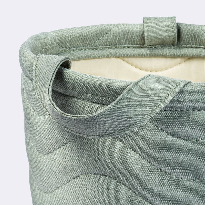 Quilted Fabric Small Round Storage Basket - Green - Cloud Island&#8482;, 4 of 6