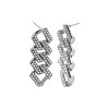 Adornia Rhodium Plated Edgy Cuban Chain Crystal Drop Earrings - image 4 of 4