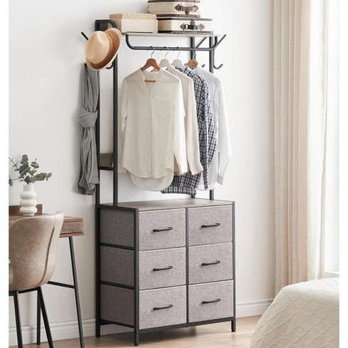 Whizmax Clothing Racks With 4 Fabric Drawers Freestanding Closet Garment Rack With Hanging Rod And 2 Side Hooks Storage Closet For Bedroom Hallway Target