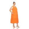 Women's Plus Size Scoop Neck Tiered Midi Dress - White Mark - 2 of 4