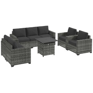 Resenkos Patio Furniture Set, Outdoor Sectional Furniture, PE Rattan, Gray - 1 of 4