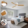 Wanze of Ocean 42 in. 3-Blade Solid Wood Flush Mount Ceiling Fan with LED Light and Remote Control - 4 of 4