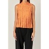 Women's Burnout Pleated Sleeveless Top - 2.7 AUGUST APPAREL - 4 of 4
