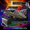 DOMETOUR Twin Upholstered Bed, LED Surround, Remote/App Control, Hydraulic Storage, USB-C Charging, Black PU, No Mattress - 3 of 4
