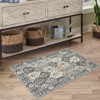 Trellis Area Rug, Washable Vintage Floral Print, Non-Slip Indoor Carpet for Entryway, Living Room, Bedroom, Laundry Room - 2 of 4
