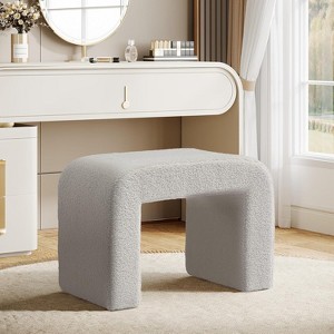 Tribesigns Modern Vanity Stool, Upholstered Ottoman, Arched Sofa Footrest for Living Room, Shoe Stool for Entryway, Fully Assembled - 1 of 4