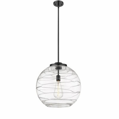 Athens Deco Swirl - 1 Light Pendant In Industrial Style-19.5 Inches Tall and 17.88 Inches Wide