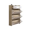 Okak Modern Freestanding Shoe Cabinet with 3 Flip Doors & 2 Drawers, Ample Storage Hidden Shoe Rack Cabinet for Entryway,Hallway, Oak - 4 of 4