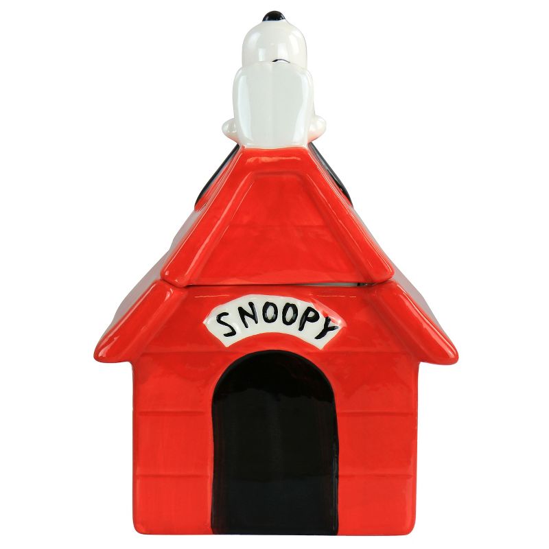 Gibson Peanuts Classic Snoopy Dog House Durastone 11.2in Cooke Jar in Red, 2 of 8