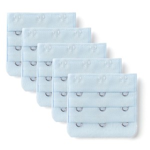 Allegra K Women's 3 Hook 3 Row Stretchy Bra Strap Extenders Hooks Bra Band - 1 of 4