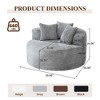 WJSHome Oversized Round Chair Lounge Chaise Indoor,Upholstered Corduroy Deep Seat Sofa With 3 Pillows,Comfy Sleeper Boneless Couch - 3 of 4