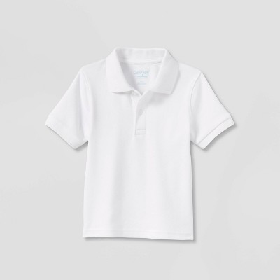 Toddler Boys' Short Sleeve Interlock Uniform Polo Shirt - Cat & Jack™ White