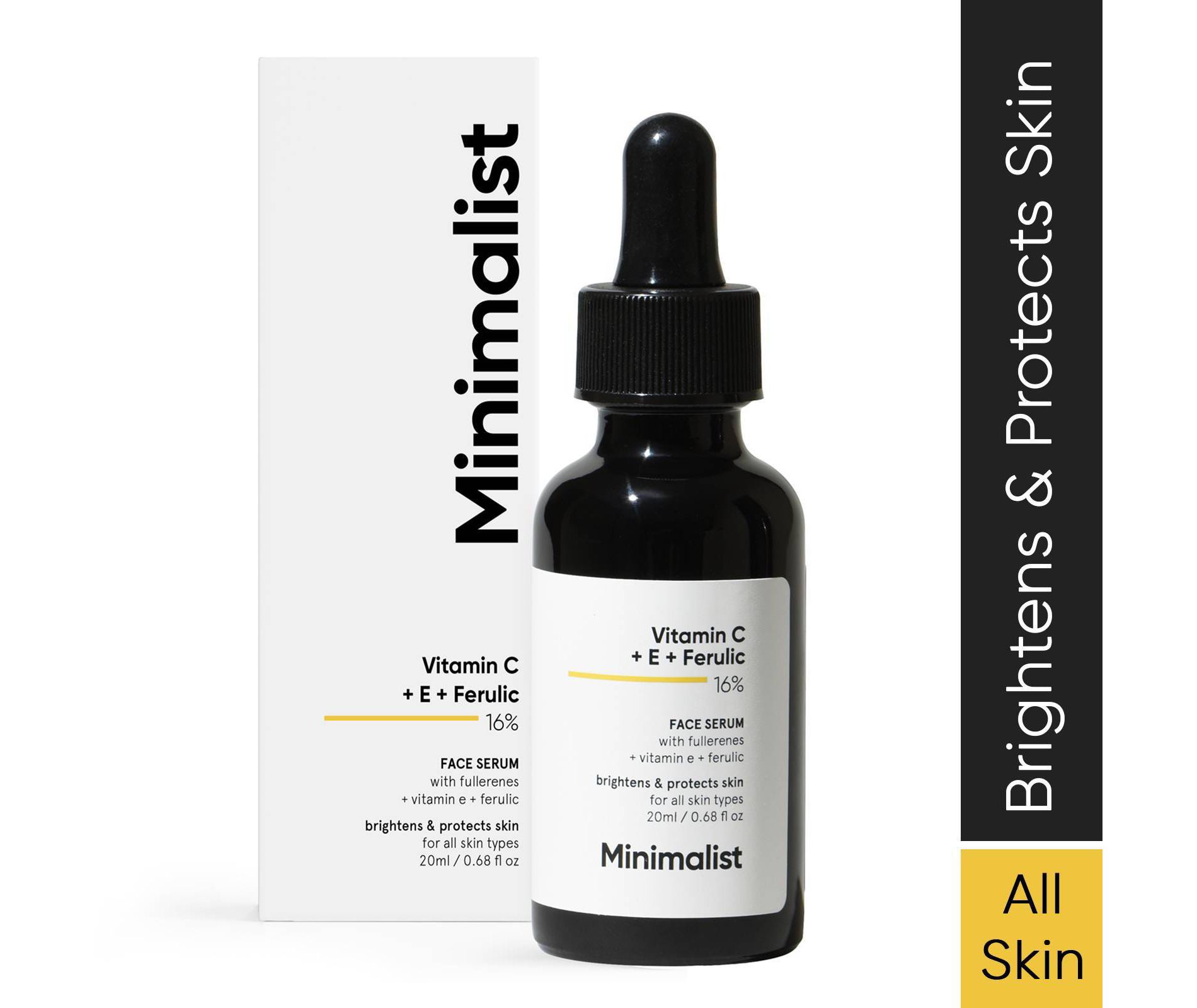 Minimalist Vitamin C + E + Ferulic 16% Face Serum - 1 fl oz: No Fragrance Added, Recommended for Normal Skin