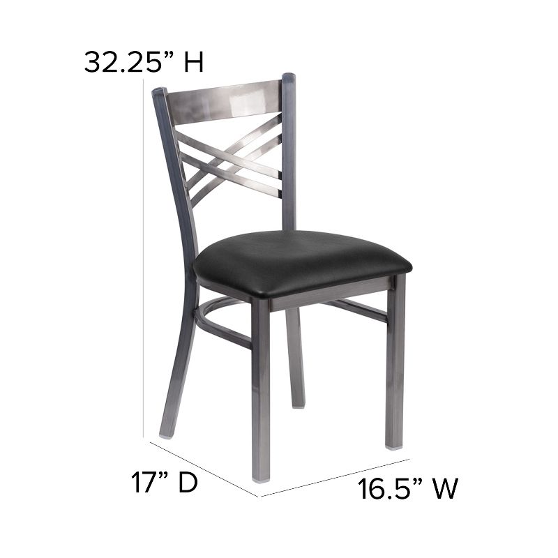 Emma and Oliver Clear Coated "X" Back Metal Restaurant Dining Chair, 4 of 11