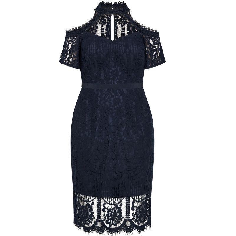 Women's Plus Size Pippa Lace Dress - navy | CITY CHIC, 4 of 8