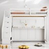 Mshliw Full Over Full Murphy Bunk Bed with Desk and Storage Stairs, Hydraulic Lift Wall Bed with Hidden Workspace, Foldable Space Saving Bed - 2 of 4