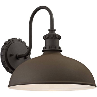 Minka Lavery Industrial Outdoor Barn Light Fixture Textured Bronze Gooseneck Arm 11 3/4" for Post Exterior Deck House Porch Patio