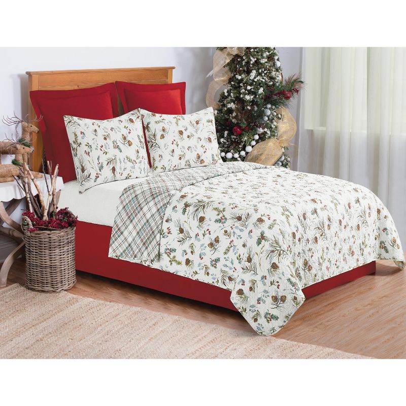 C&F Home Edith Pinecone Cotton Quilt Set  - Reversible and Machine Washable, 2 of 6
