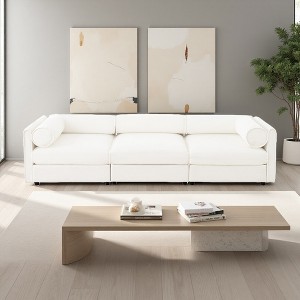 119.5" Chenille 3-Seater Sofa with Hidden Storage - 1 of 4