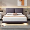 Full Size Upholstered Platform Bed with Sensor Light and 2 Large Backrests - 2 of 4