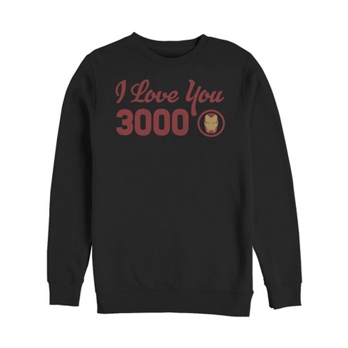 Men's Marvel Iron Man Love 3000 Forever Sweatshirt - Black - Medium ...