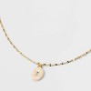 14K Gold Dipped Enamel "D" Initial Pendant Necklace - A New Day™ Gold/White - 4 of 4