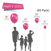 PartyWoo Balloons Magenta Hot Dark Pink 18 12 10 5 Inch 85 pcs - 2 of 4