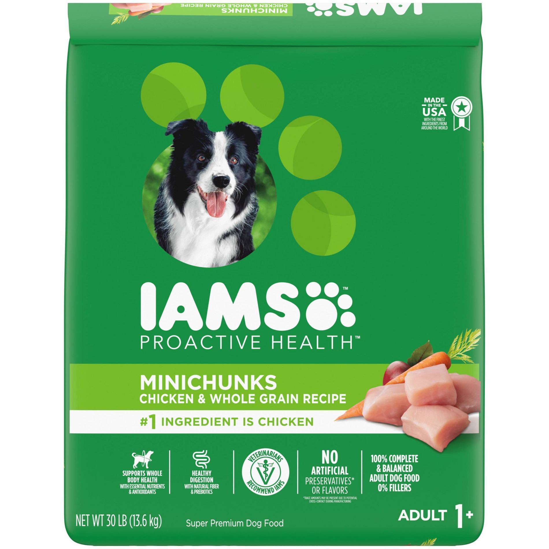 IAMS Proactive Health Chicken and Whole Grain Flavor Minichunks Dry Dog Food - 30lbs