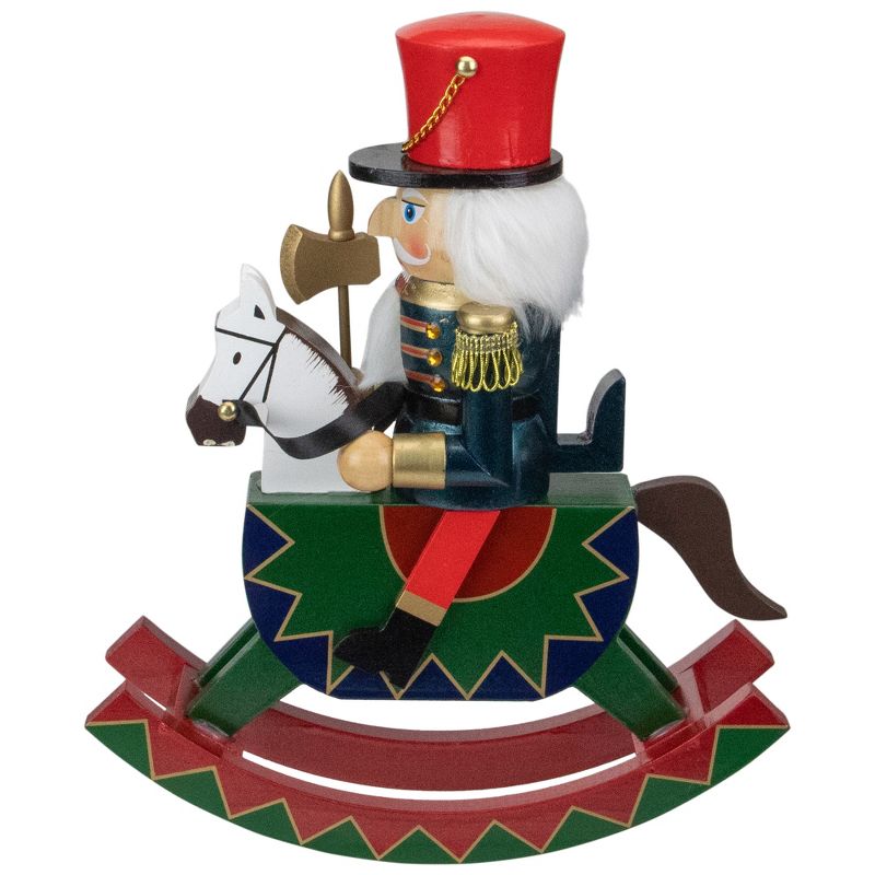 Northlight 11.5 Red and Blue Christmas Nutcracker Soldier on Rocking Horse, 4 of 8