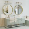 Apmir Round High Quality Aluminum Alloy Framed French Cleat Mounted Wall Decor Bathroom Vanity Mirror in matte black with 5-Year Warranty - 3 of 4