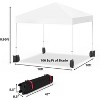 10x10 Pop Up Canopy, Easy Up Outdoor Canopy Tent, Portable Commercial Tent with Roller Bag 4 Sandbags 4 Ropes & 8 Stakes for Camping Picnic Beach - 3 of 4