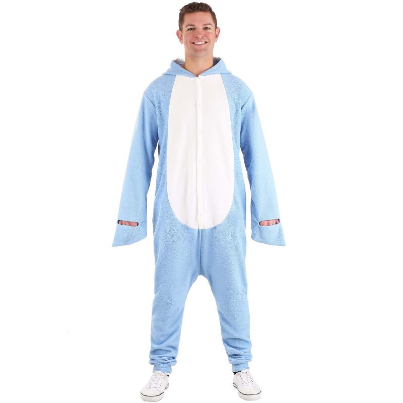 HalloweenCostumes.com One Size Fits Most   Comfy Shark Adult's Costume, White/Blue, 4 of 10