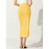 Allegra K Women's Casual Side Split Slit Ribbed Knit Bodycon Basic Midi Pencil Skirts - 4 of 4