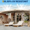 TackView 15FT Large Patio Umbrella with Base Included, Double-Sided Rectangle Market Umbrella with Cross Base and Sandbag for Pool Garden - 3 of 4