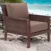 Courtyard Casual Buena Vista II Club Chair Stained Eucalyptus Wood KD  Sunbrella Fabric - 2 of 4