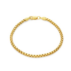 Giorgio Di Vicenza 14K Gold Over Sterling Silver Men's 3.3mm Box Chain Bracelet - 1 of 2