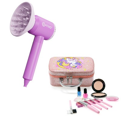 Contixo PT3 & MT1 Pretend Play Bundle – Kids Hair Salon & Makeup Set with Sparkle Unicorn Case