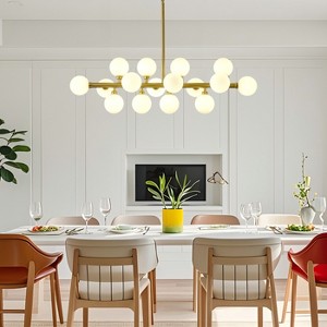 BAOURE Mid Century Modern Sputnik Chandelier, 16-Light Chandeliers over Table, Linear Chandelier Dining Room Light Fixture - 1 of 4
