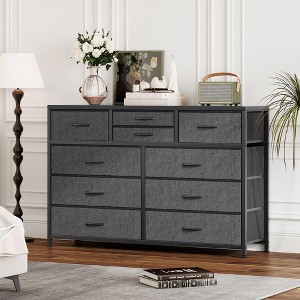 10-Drawer Media Console & Dresser - Steel Frame, Wood Top Fabric Storage for Bedroom, Nursery, Living Room - 1 of 4