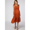 Pinkblush Rust Bow Strap Tiered Maternity Midi Dress - 3 of 4