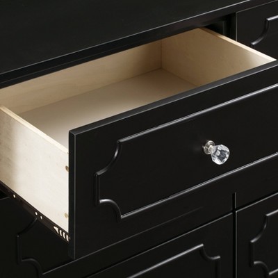 Ebony 6-Drawer Dresser with Crystal Knobs