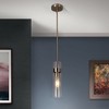 PAKOKULA 1-Light Silver Simple Mini Pendant Light with Clear Glass Shade - 3 of 4
