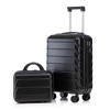 YOOCOZZ 2-Piece 14"/20" Luggage Sets in ABS with Spinner Wheel,Combination Lock and Cosmetic Case - 3 of 4