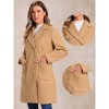Allegra K Women's Notched Lapel Pockets Double Breasted Long Sleeve Trench Coats - 2 of 4
