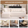 105" L-Shaped Convertible Sectional Sofa Couch, Modular 3-Seater with 2 Pillows for Apartment Living Room Bedroom - 4 of 4