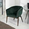 HomeRoots 28" Green And Brown Velvet Arm Chair - 2 of 4