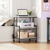 Aheaplus 30.3" Adjustable Printer Stand with Charging Station, Moveable Printer Table with Storage - 3 of 4